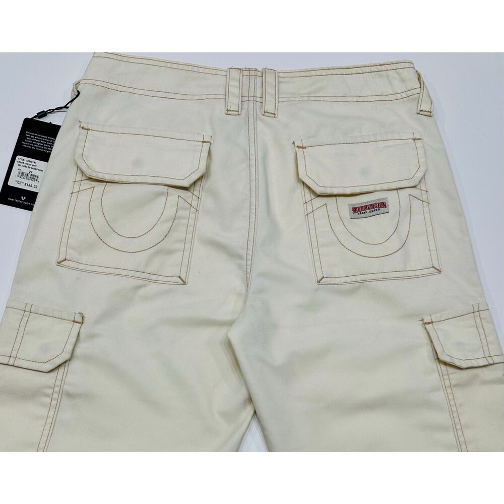 True Religion Ivory Cargo Pants Women’s Size 27 NWT - Picture 6 of 10